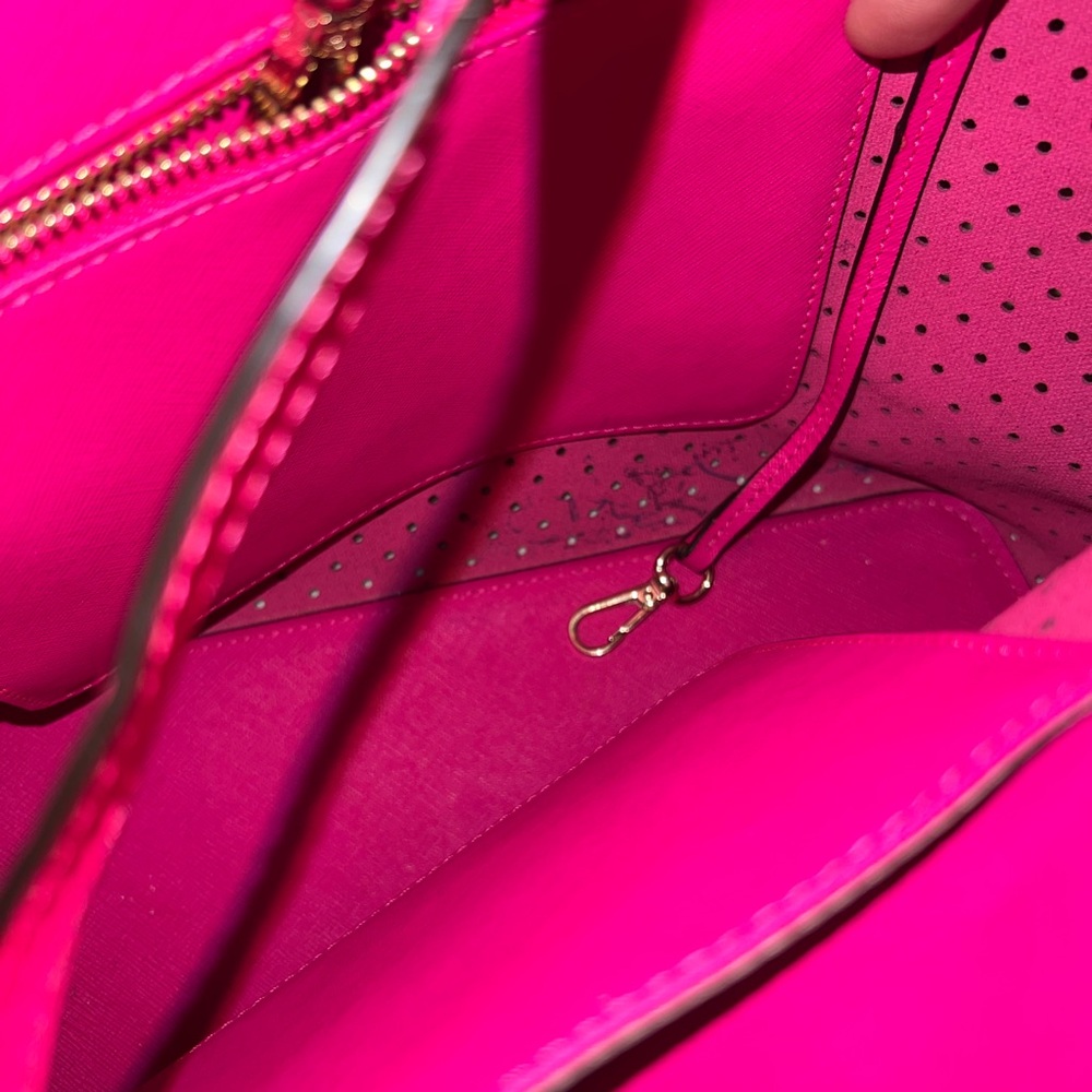 Michael Kors Hot Pink Perforated Tote - Picture 10 of 11